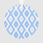 Blauw en wit diamantpatroon ornament (achterkant)