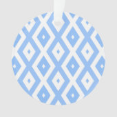 Blauw en wit diamantpatroon ornament (voorkant)