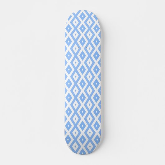 Blauw en wit diamantpatroon persoonlijk skateboard (Voorkant)