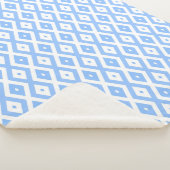 Blauw en wit diamantpatroon sherpa deken (3/4)