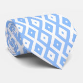 Blauw en wit diamantpatroon stropdas (Opgerold)