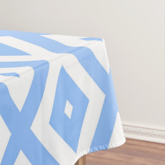 Blauw en wit diamantpatroon tafelkleed (Voorbeeld)