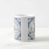 Blauw en wit drie hares konijnen symbool koffiemok (Center)