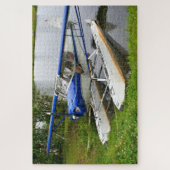 Blauw en wit drijfvliegtuig, meer van Hood, Alaska Legpuzzel (Verticaal)