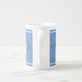 Blauw en Wit Edelweiss Bone China Mok (Achterkant)
