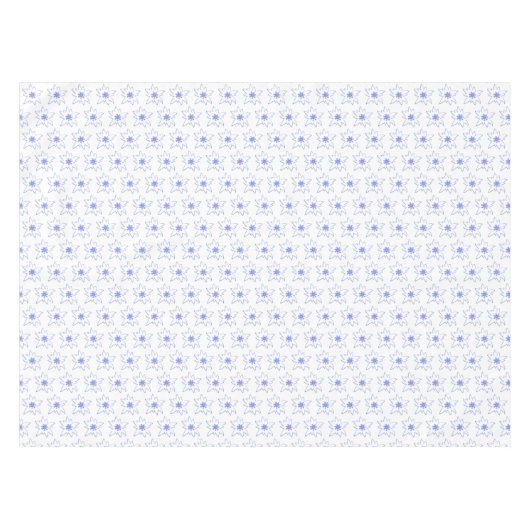 Blauw en wit Edelweiss-contourpatroon Tafelkleed (Voorkant (Horizontaal))