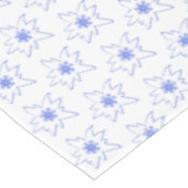 Blauw en wit Edelweiss-contourpatroon Tafelkleed (Gekanteld)