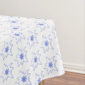 Blauw en wit Edelweiss-contourpatroon Tafelkleed (Voorbeeld)