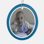 Blauw en wit - één zijwaarts keramisch ornament (Links)