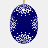 Blauw en wit, eenvoudig elegant  Pasen Keramisch Ornament (Voorkant)