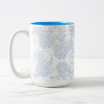 Blauw en wit elegant bloemmotief