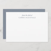 Blauw en Wit Elegant Gepersonaliseerd Papier Notitiekaartje (Voorkant / Achterkant)