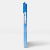 Blauw en wit Elegant iPhone Hoesje (Linkerkant)