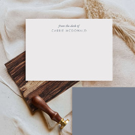 Blauw en Wit Elegant Persoonlijk Stationery Notitiekaartje