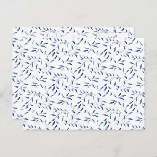 Blauw en wit Elegant Willow Pattern Briefkaart (Voorkant / Achterkant)