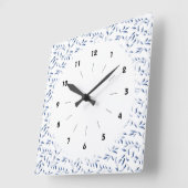Blauw en wit Elegant Willow Pattern Vierkante Klok (Hoek)