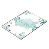 Blauw en wit esthetisch vlinderspiraal (80 P.) Notitieboek (Linkerzijde)