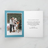 Blauw en Wit Fair Isle Knit Patroon Kerstmis Feestdagen Kaart (Binnen)