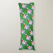 Blauw en wit feestelijk Voetbal Lichaamskussen (Voorkant Verticaal)