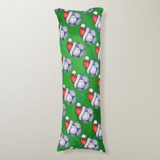 Blauw en wit feestelijk Voetbal Lichaamskussen (Voorkant Verticaal)