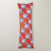 Blauw en wit feestelijk Voetbal Lichaamskussen (Achterkant (Verticaal))