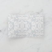 Blauw en wit fern-luxe stijl leeg notitiekaartje (Binnen)