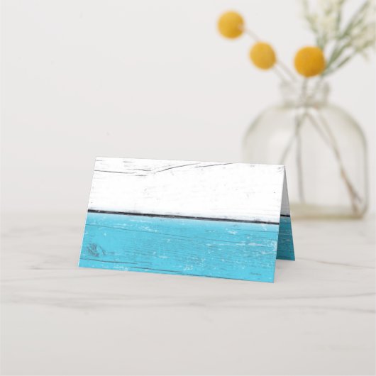 Blauw en wit Flamingo Gevouwen Plaats Kaarten Plaatskaartje (Achterkant)