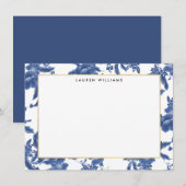  blauw en wit flat noot Kaart (Voorkant / Achterkant)
