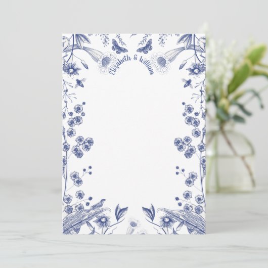 Blauw en wit flesje bedankkaart (Staand voorkant)