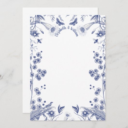 Blauw en wit flesje bedankkaart (Voorkant / Achterkant)