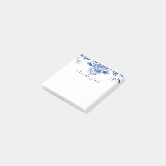 Blauw en wit flesje China Patroon Post-it® Notes (Schuin)