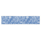 Blauw en wit flesje korte tafelloper (Horizontaal)