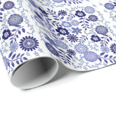 Blauw en wit flessenpatroon cadeaupapier (Rol Hoek)