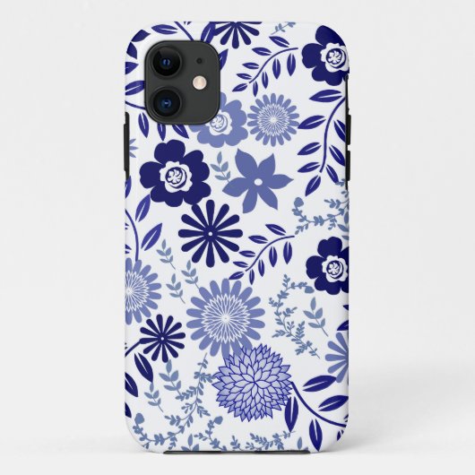 Blauw en wit flessenpatroon Case-Mate iPhone case (Achterkant)