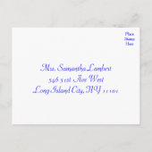 blauw en wit Floral bruiloft / partij RSVP Uitnodiging Briefkaart (Achterkant)