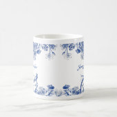 Blauw en wit floral China Patroon met vogel Koffiemok (Center)