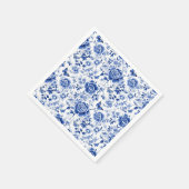 Blauw en wit Floral Chinoiserie Servet (Hoek)