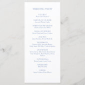 Blauw en wit | Floral Monogram Trouwprogramma Menu (Achterkant)