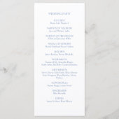 Blauw en wit | Floral Monogram Trouwprogramma Menu (Achterkant)