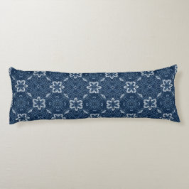 Blauw en wit Floral ontwerp Lichaamskussen