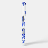  blauw en wit Floral Patroon Case-Mate iPhone Case (Achterkant / Rechts)