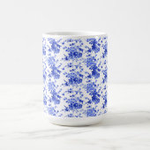  blauw en wit Floral Patroon  Koffiemok (Center)
