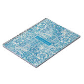 Blauw en wit Floral Patroon Notitieboek (Linkerzijde)