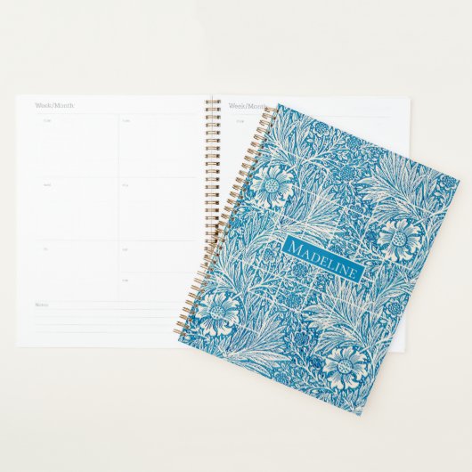 Blauw en wit  Floral Patroon Planner (Display)