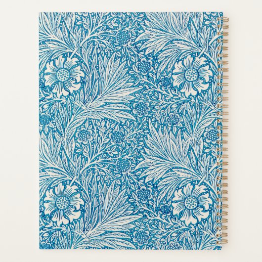 Blauw en wit Floral Patroon Planner (Achterkant)