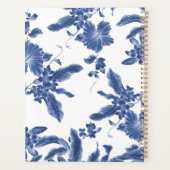  blauw en wit Floral Patroon Planner (Achterkant)