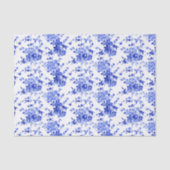 blauw en wit Floral Patroon Tissuepapier (Voorkant)