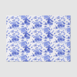 blauw en wit Floral Patroon Tissuepapier