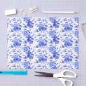  blauw en wit Floral Patroon Tissuepapier (Craft)
