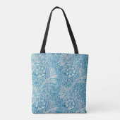 Blauw en wit Floral Patroon Tote Bag (Achterkant)